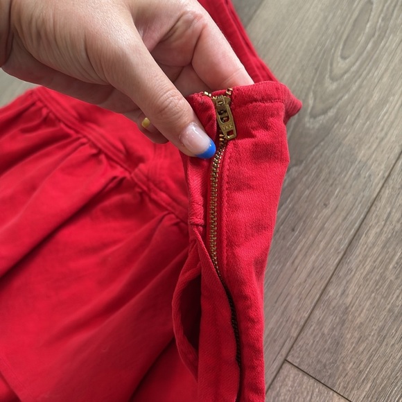 MOTHER The Minx Mini Denim Skirt In Red Ribbon Size 29 - Picture 11 of 14